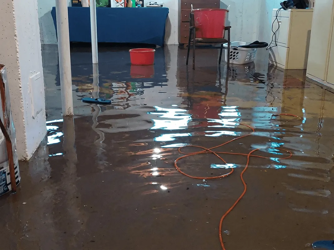 Basement with boiler, cabinets and washing machine completely flooded in Bellevue, WA