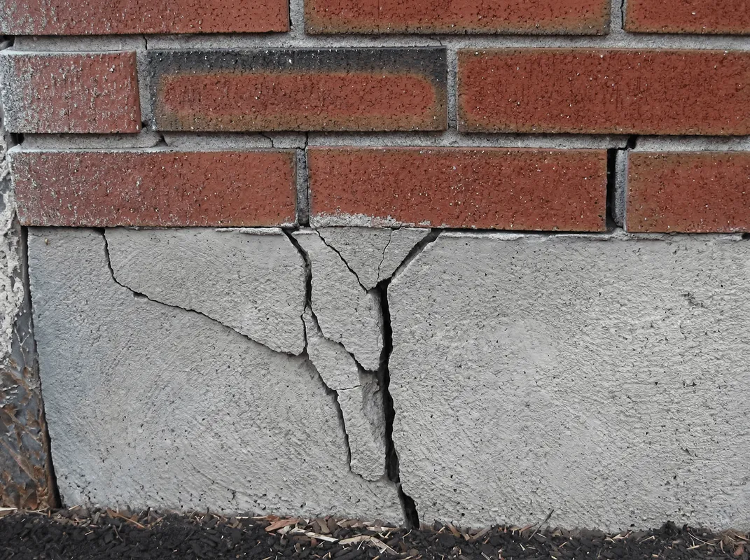 Concrete foundation with serious structural damage in Bellevue, WA